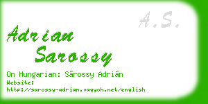 adrian sarossy business card